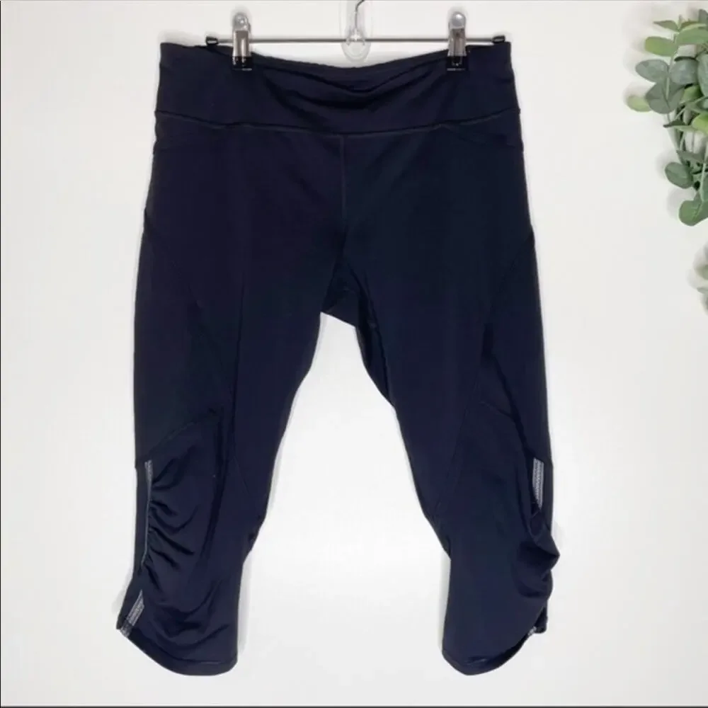 Lululemon Run For Your Life Black Crop Leggings Size 8